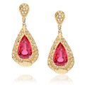 Rubellite and Diamond Drop Earrings