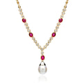 Ruby, Diamond, and Pearl Necklace