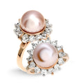 Rose Gold Pearl and Diamond Ring