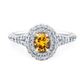 Yellow Diamond Double Halo Engagement Ring