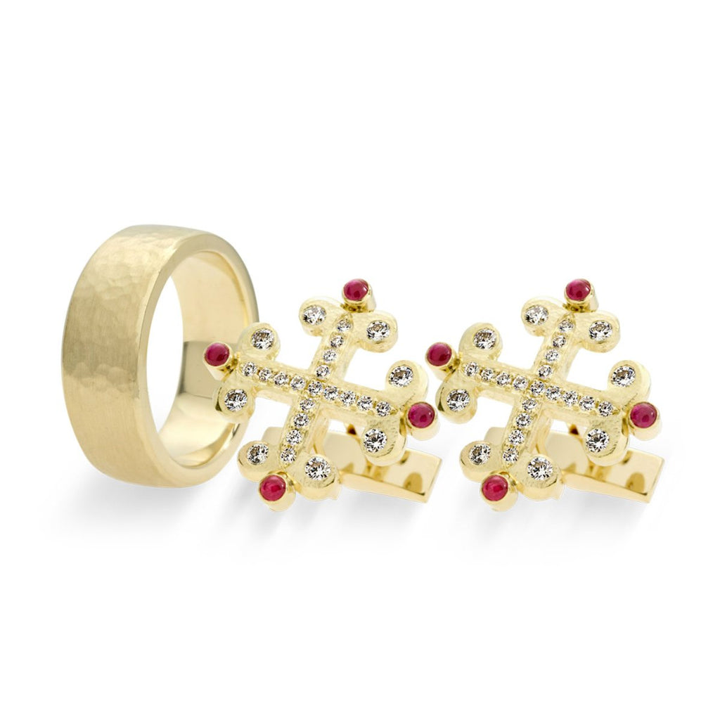 Vandy Diamond and Ruby Cufflinks