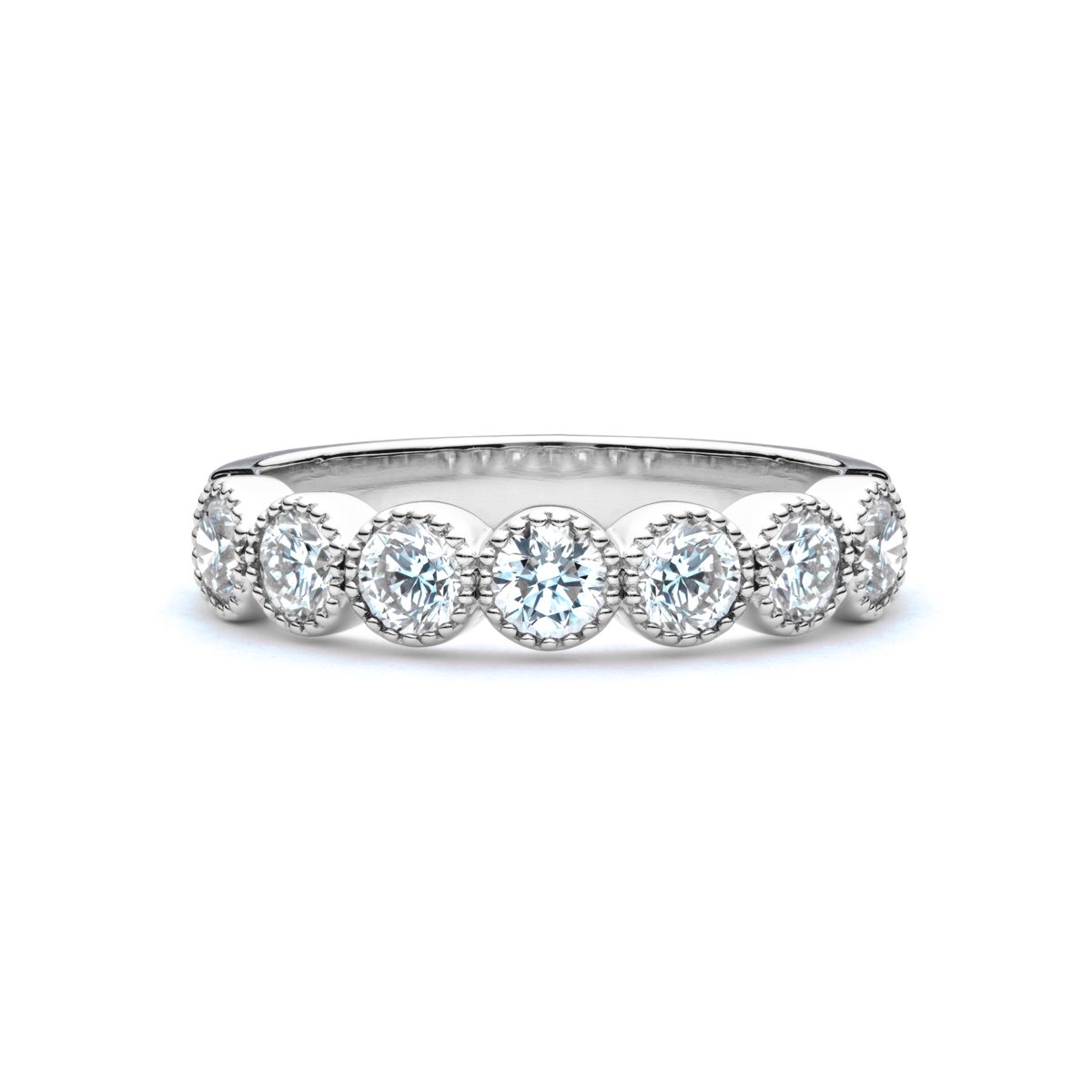 Large Millgrain Bezel Diamond Band