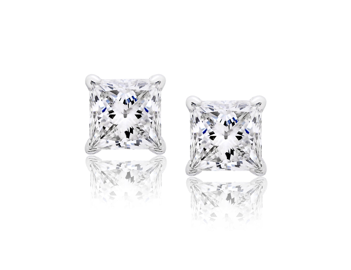 Princess Cut Diamond Studs