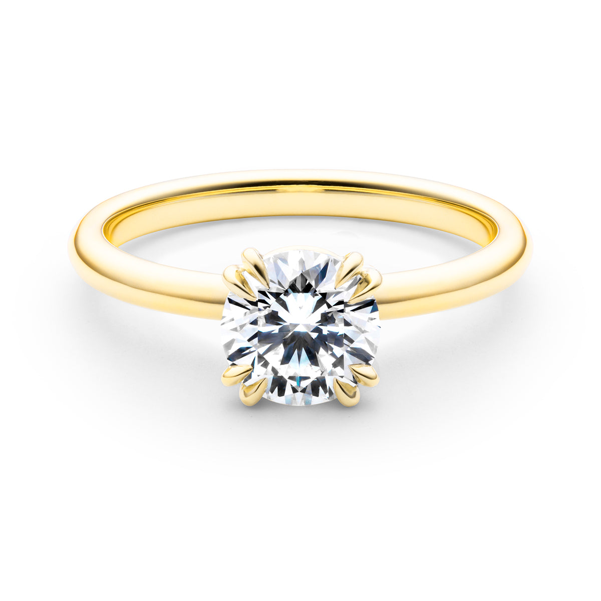 Yellow Gold Double Prong Solitaire