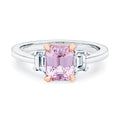 Emerald Cut Pink Sapphire Engagement Ring