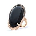 Gold Onyx and Diamond Ring