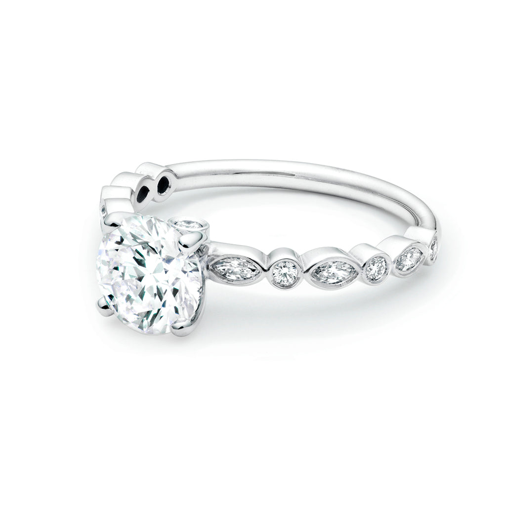 Accented Solitaire Engagement Ring