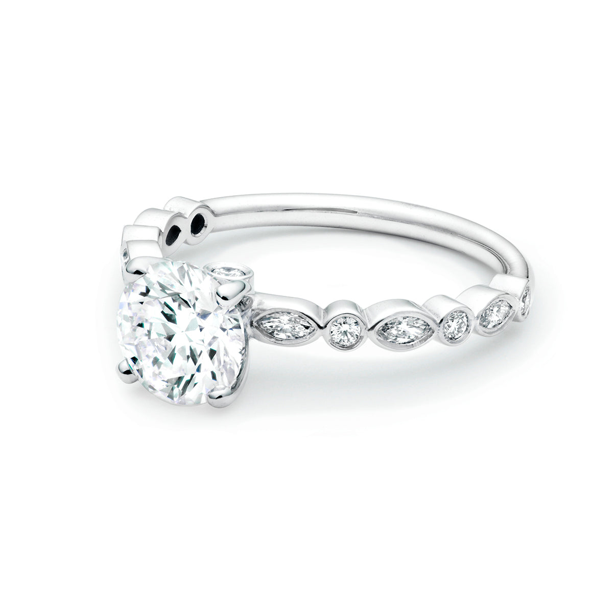 Accented Solitaire Engagement Ring