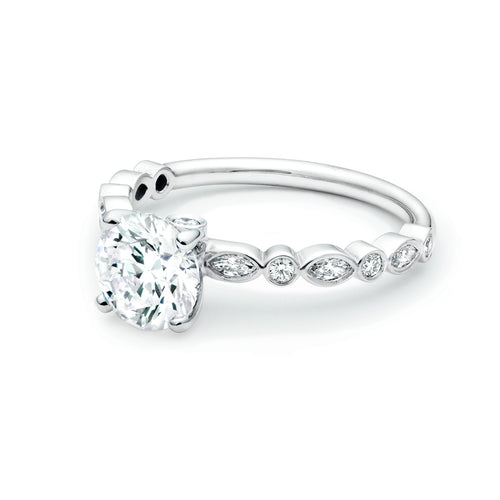 Accented Solitaire Engagement Ring