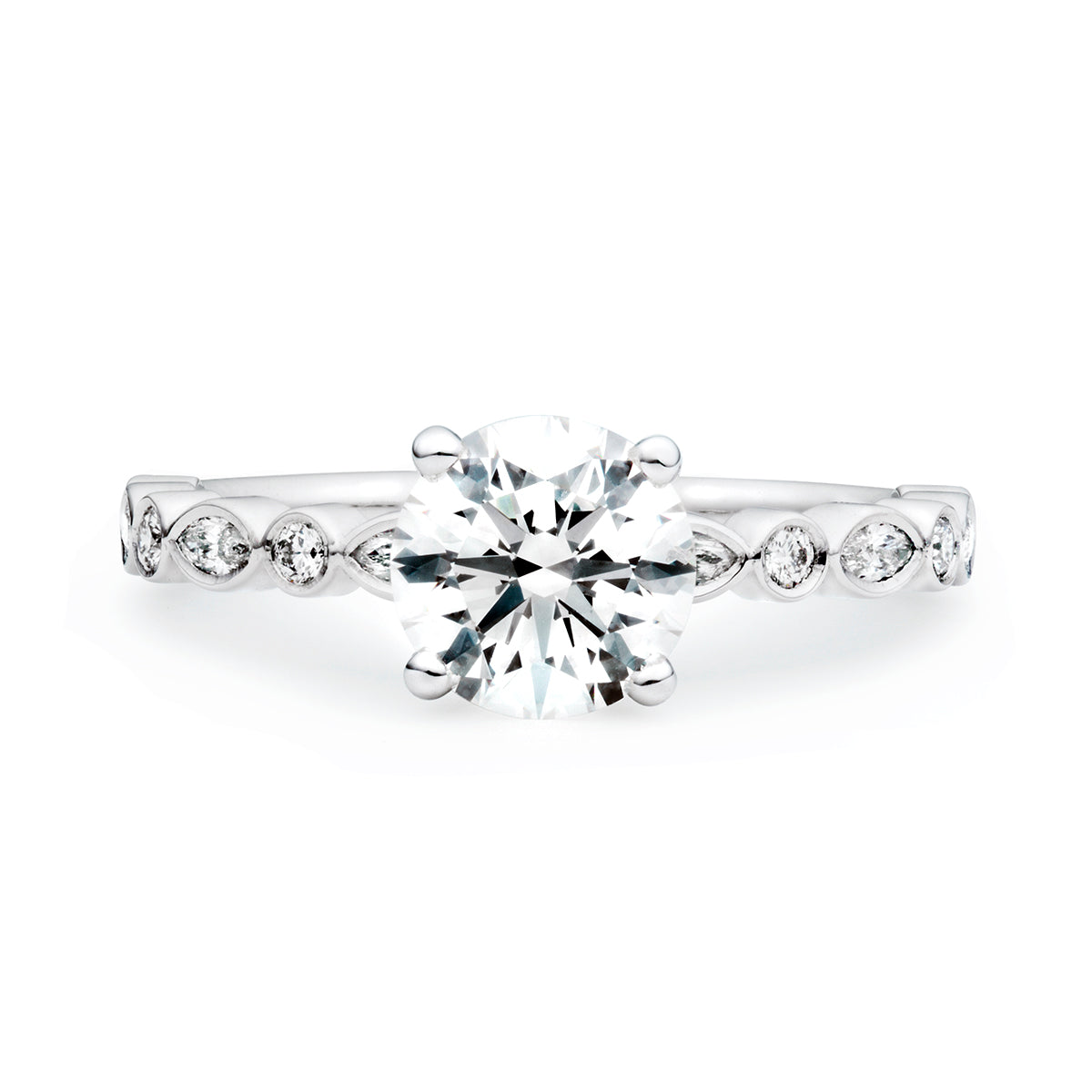Accented Solitaire Engagement Ring