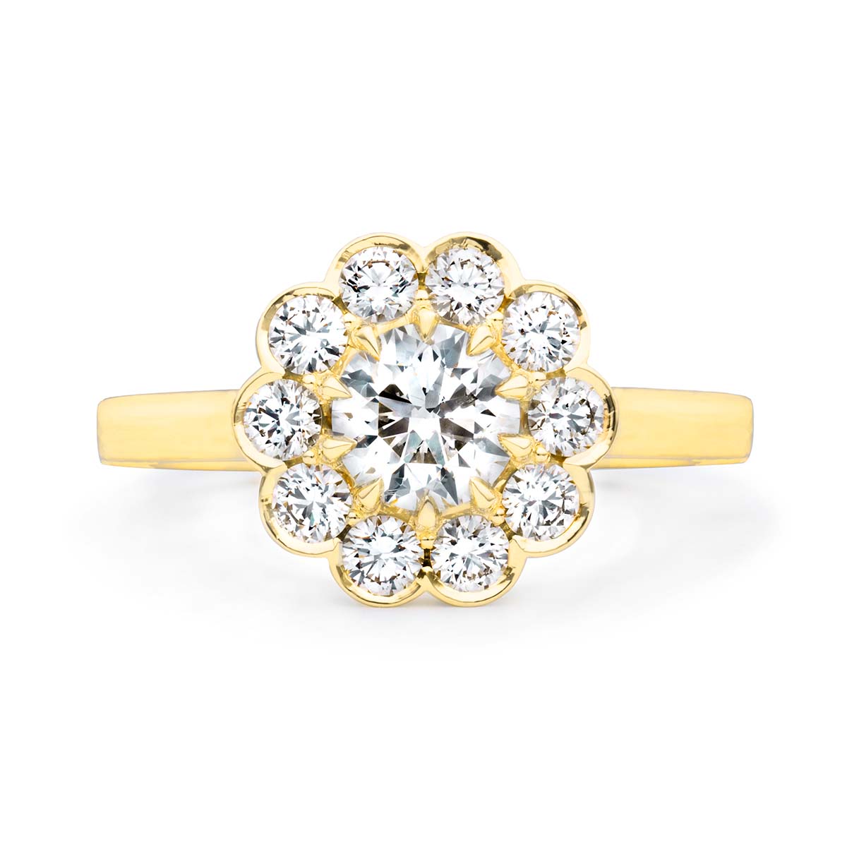 Yellow Gold Floral Style Engagement Ring