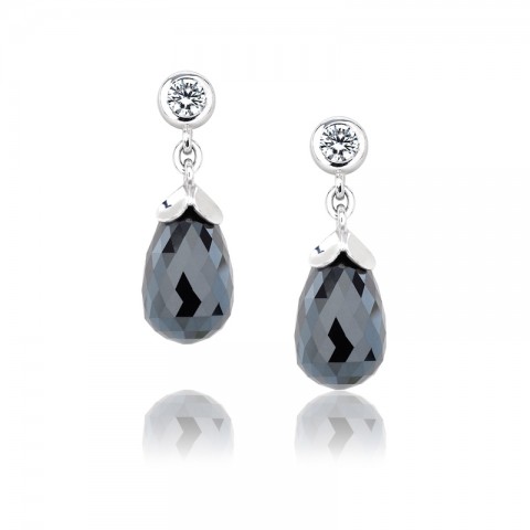 Black Diamond Drop Earrings 121-10073