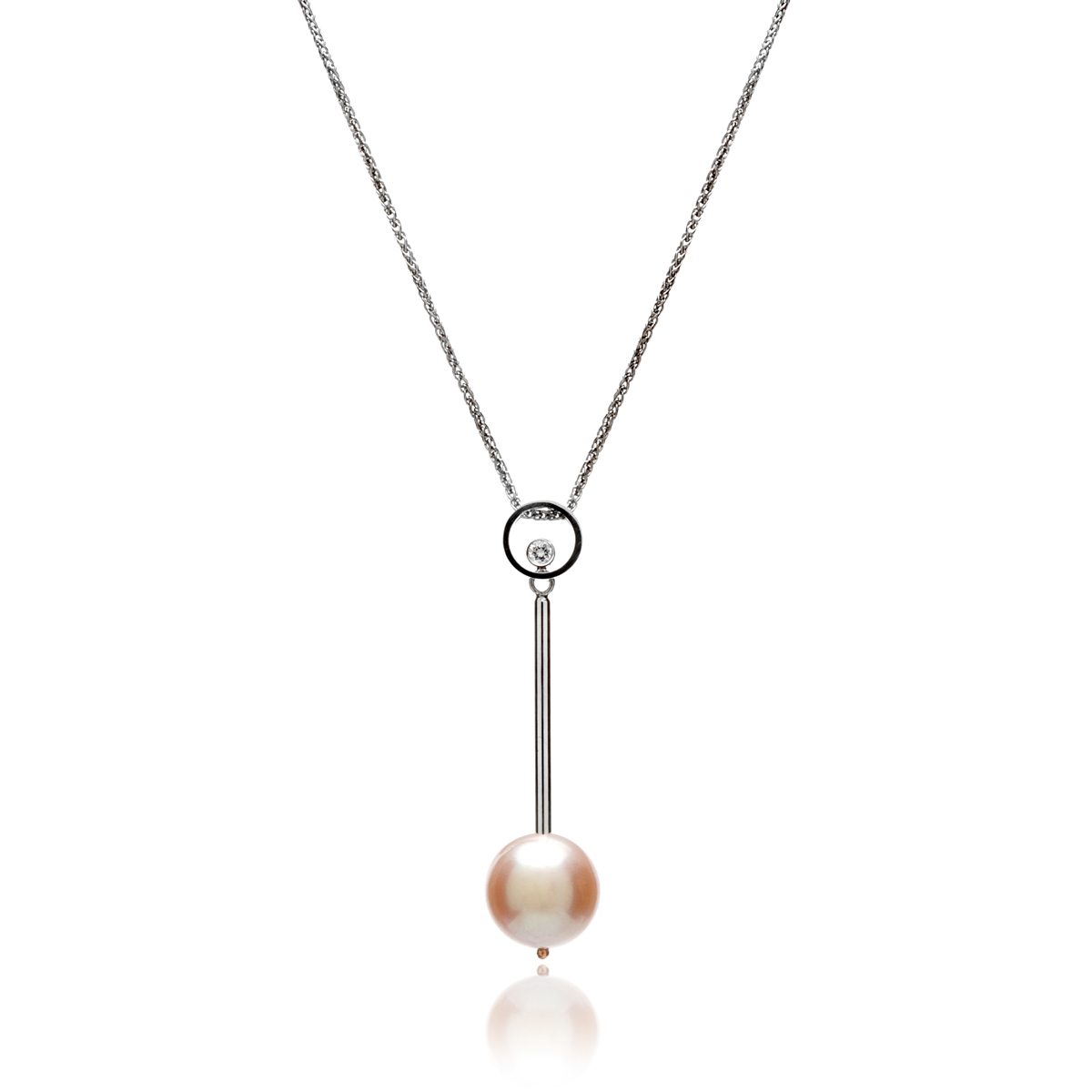 pearl drop necklace white gold